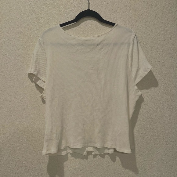 Madewell Ribbed Bow-Front Tee - Picture 3 of 4